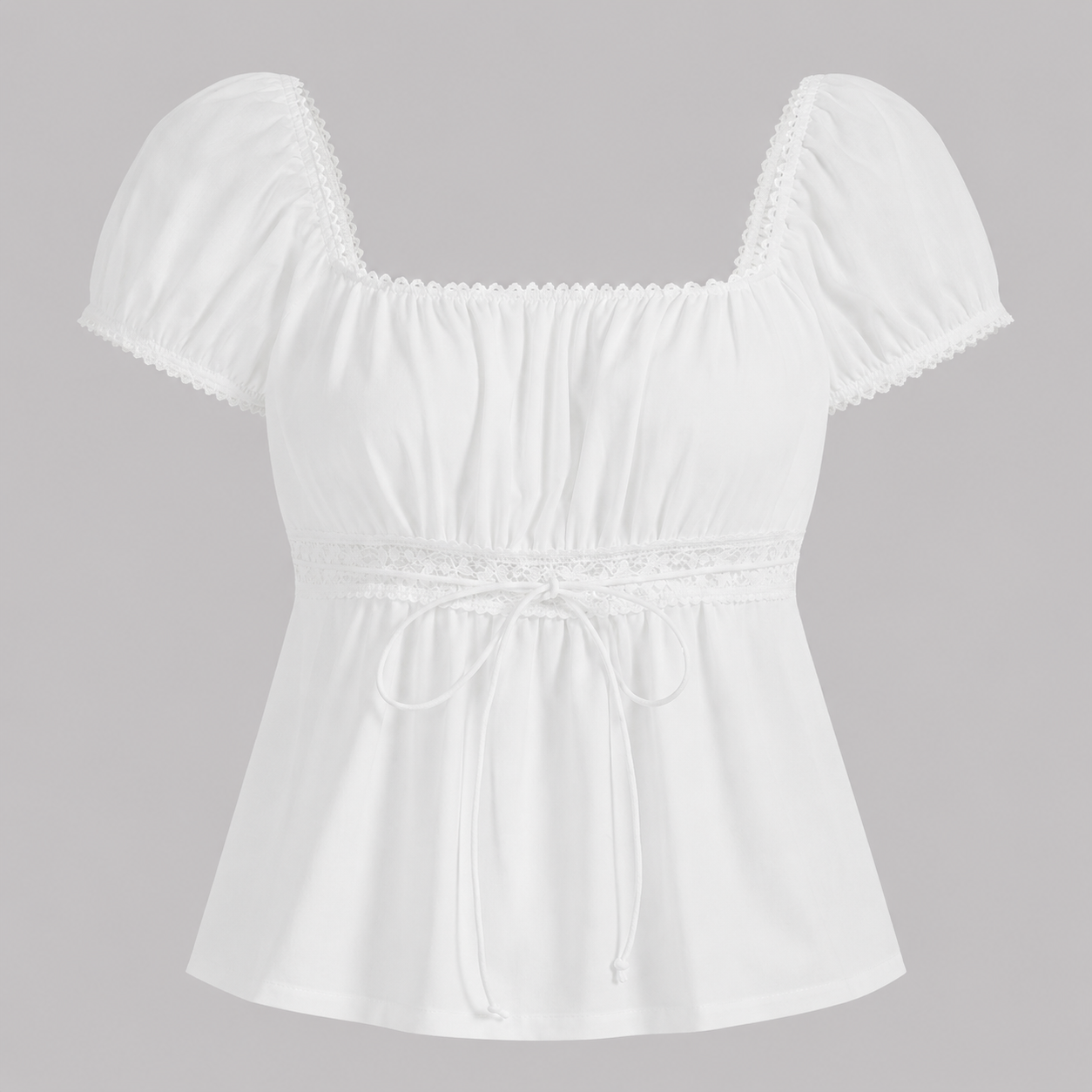 The Isolde Lace-Trim Peplum Top – Atelier Oliver