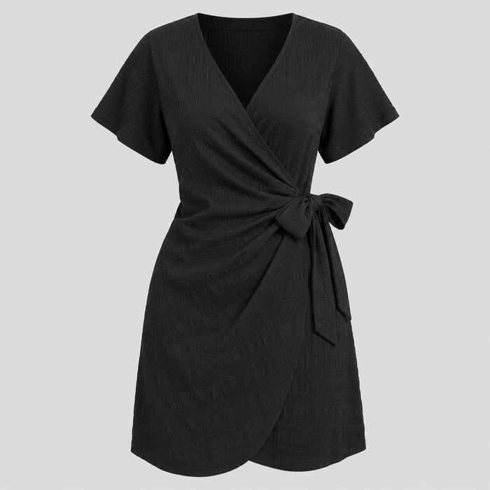 The Noirelle Wrap Mini Dress