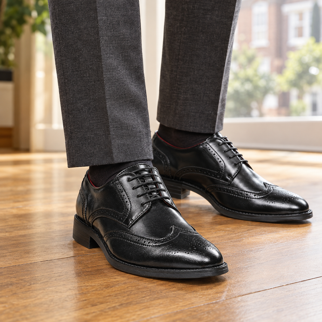 Sforza Leather Brogues - Black