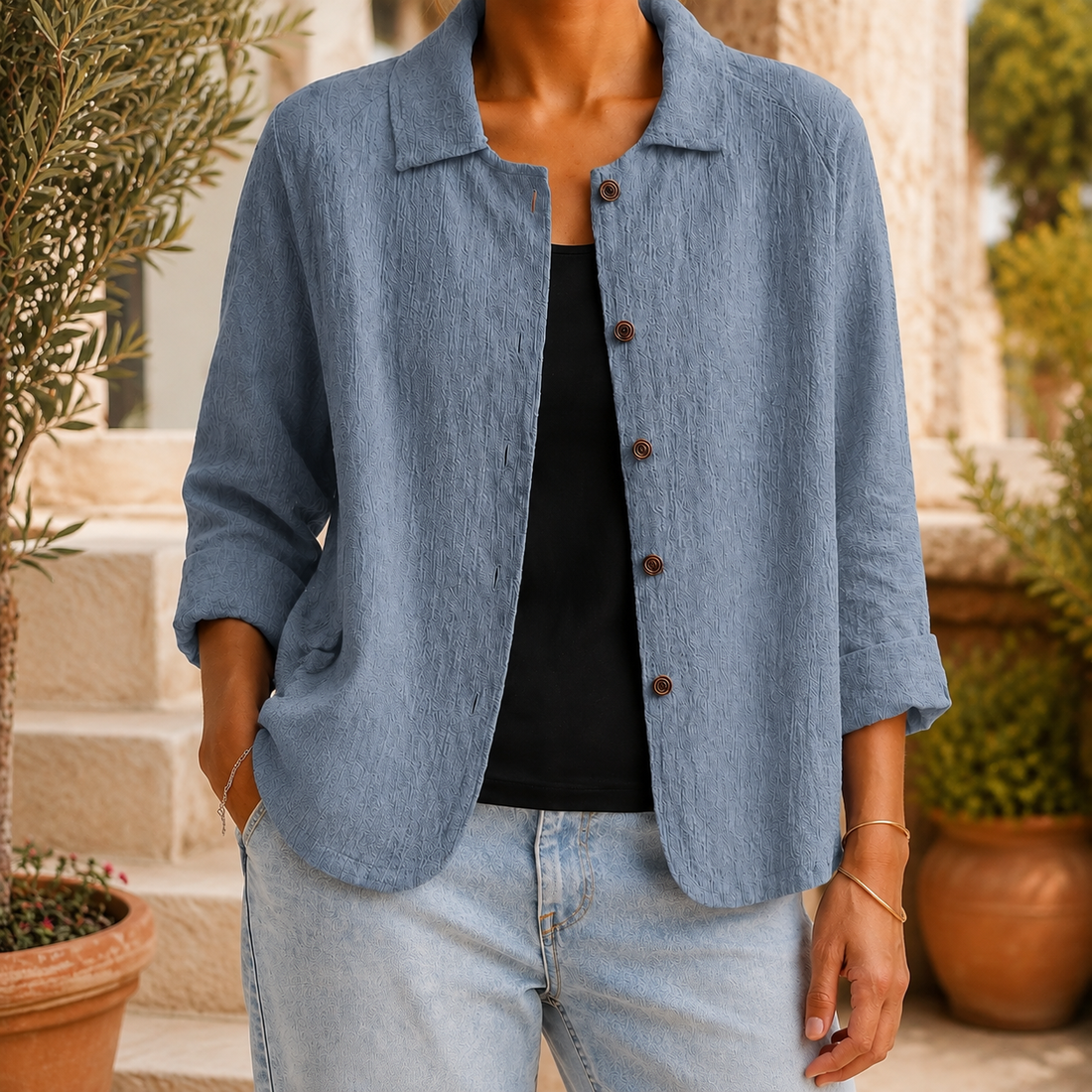 Leonie-Grace Relaxed Blouse - Blue