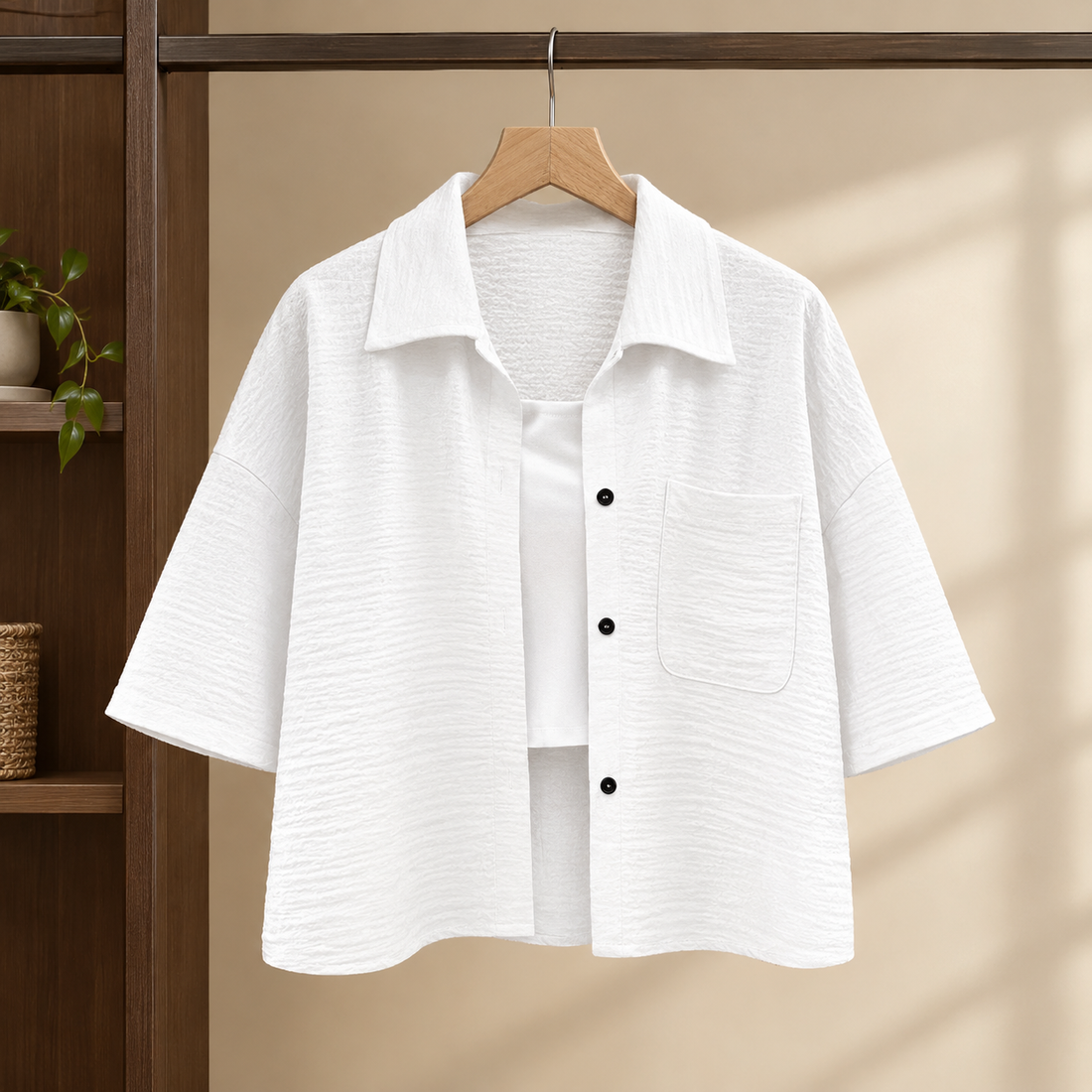 Gwendolen Crinkle Shirt - White