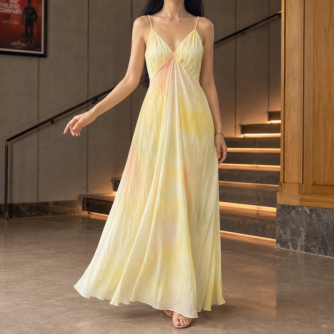 Cadence Draped Maxi Dress - Picture Color