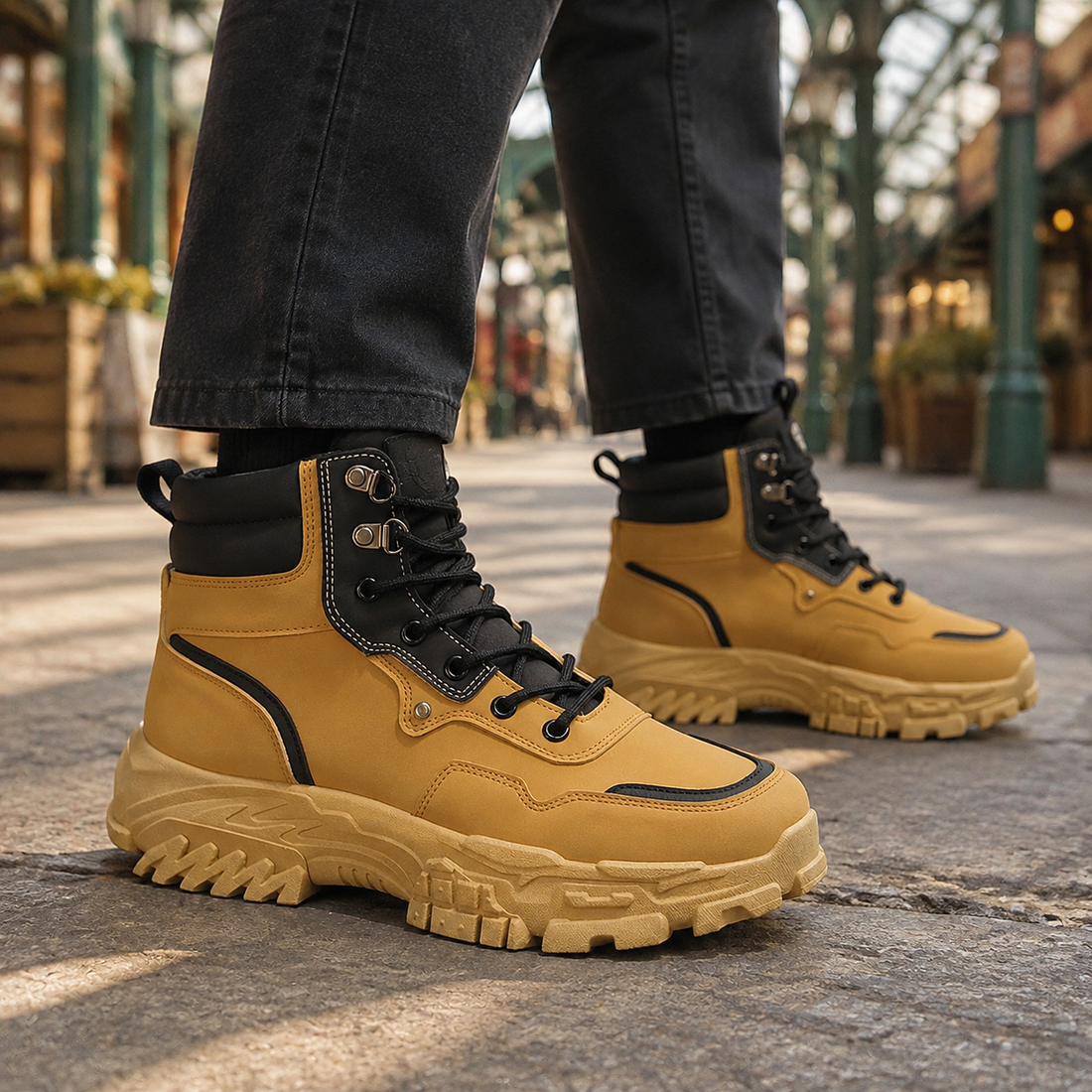 Piccini Chunky Sole Boots - Khaki