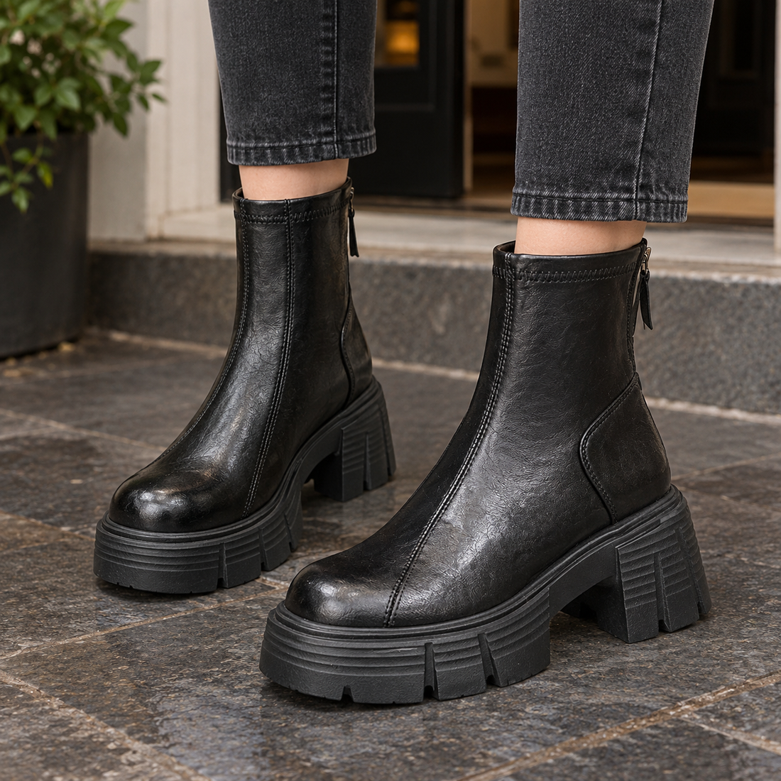 Sabatini Platform Boots - Black