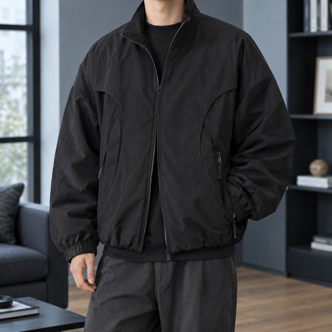 Alfred Paneled Jacket - Black