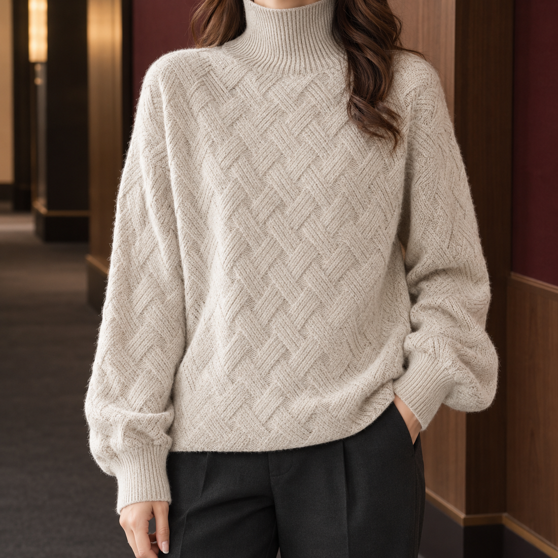 Lauren High Neck Sweater - Camel