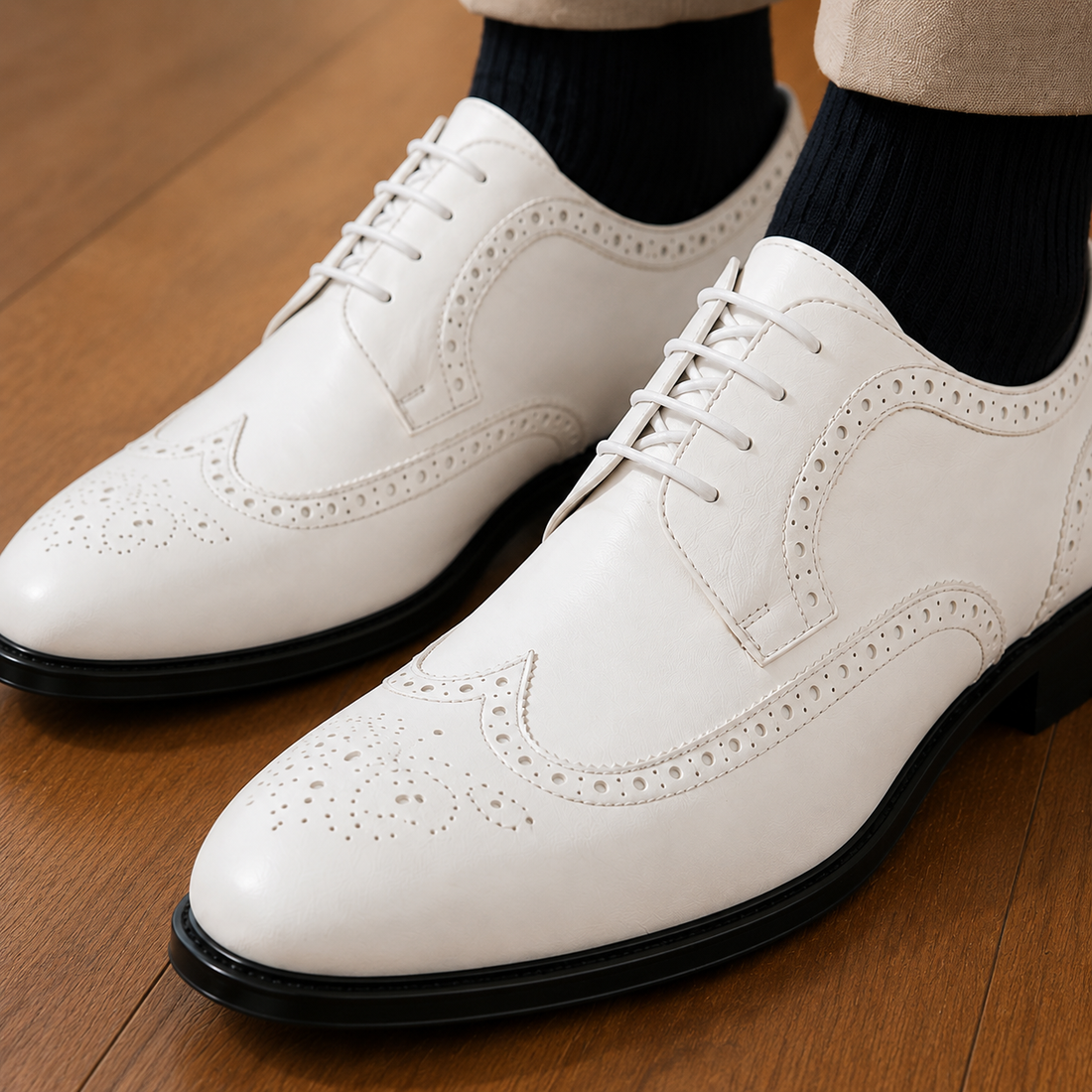 Marchetti Brogue Oxfords - White