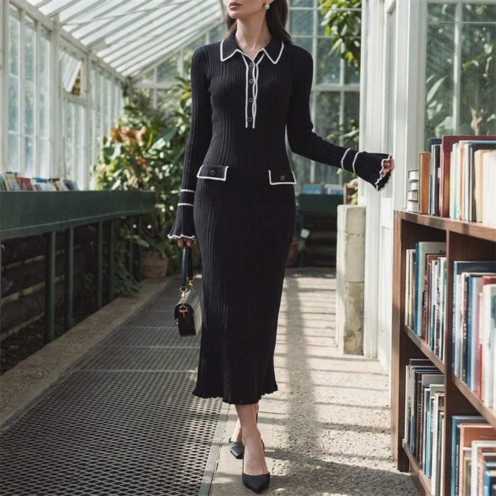 Amelie Contrast Knit Dress