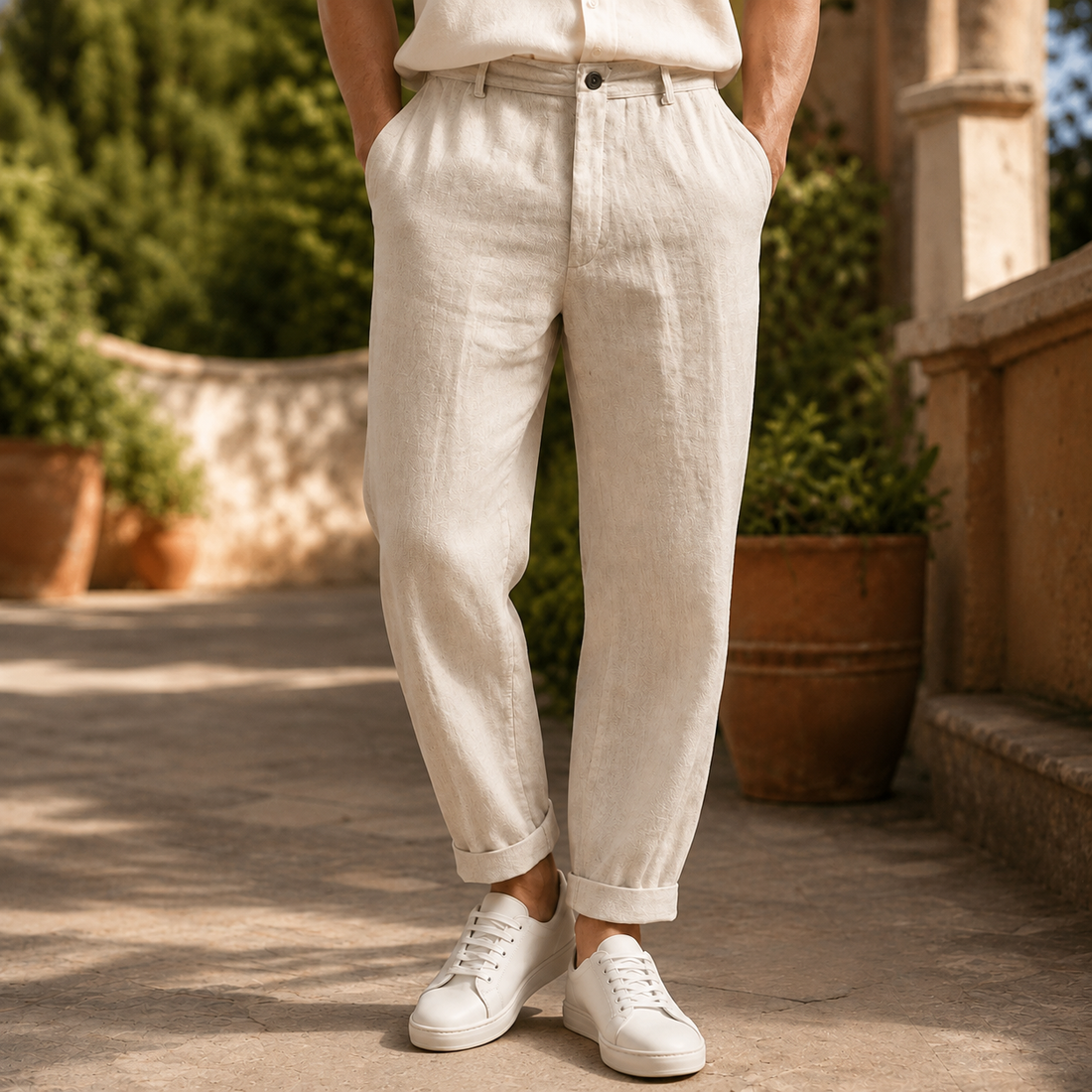 August Tapered Pants - Beige