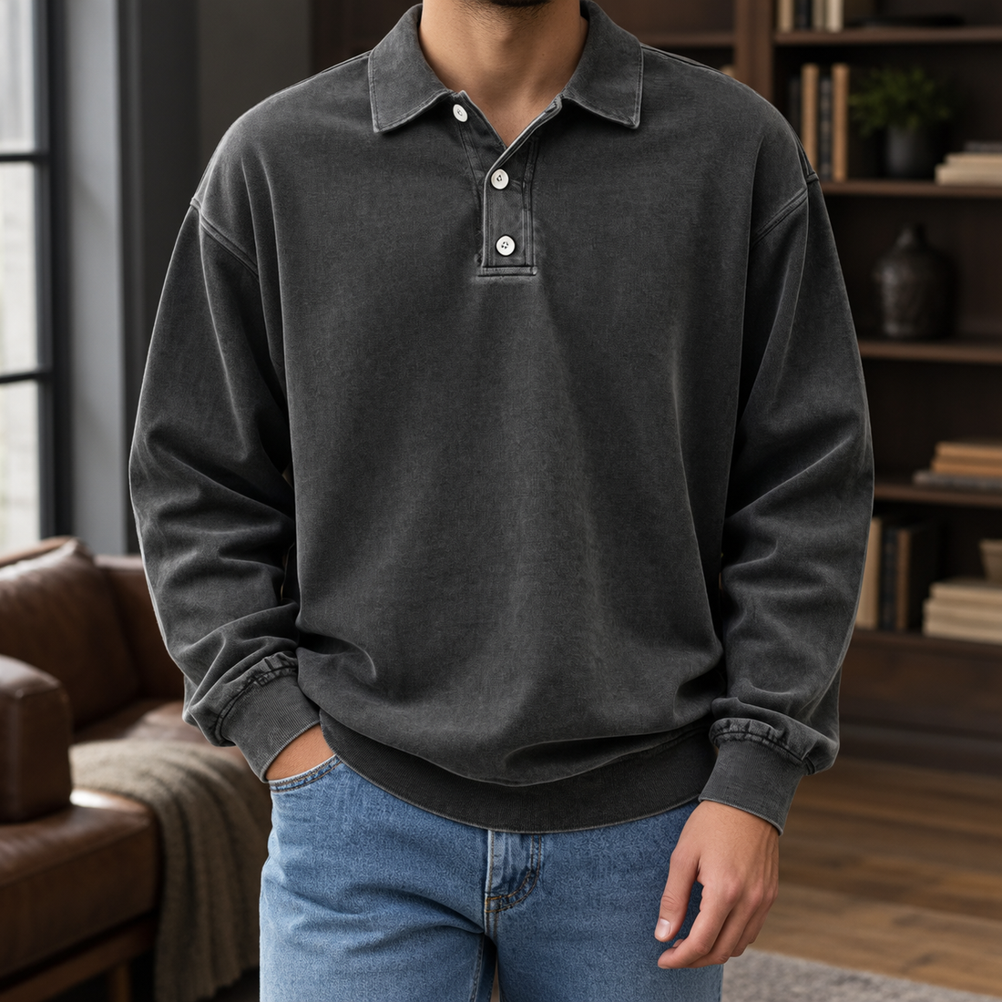 David Relaxed Polo - Black