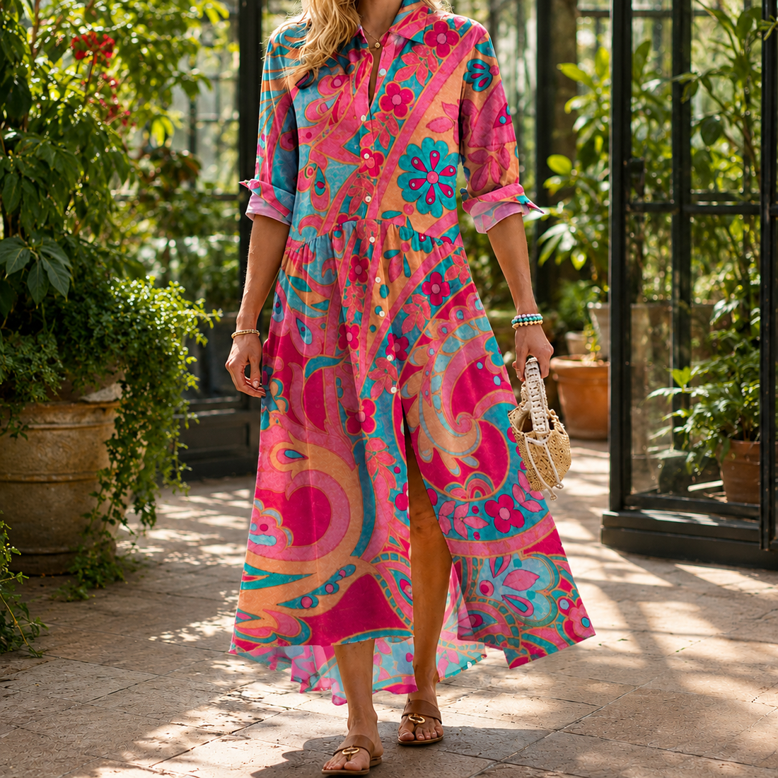 Mina Maxi Dress - Multicolor Paisley