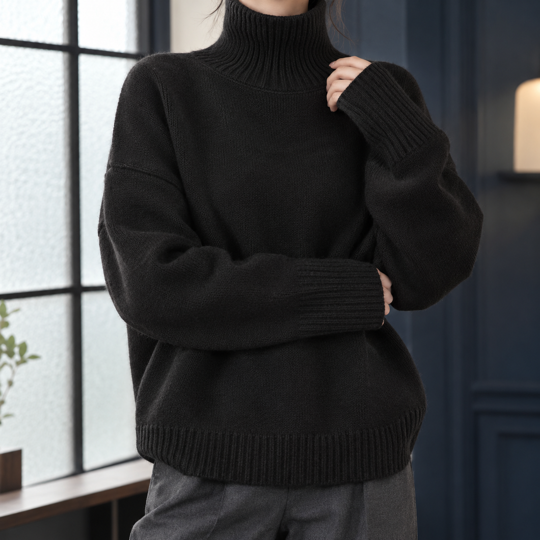Cleo-Marie Wool Turtleneck - Black