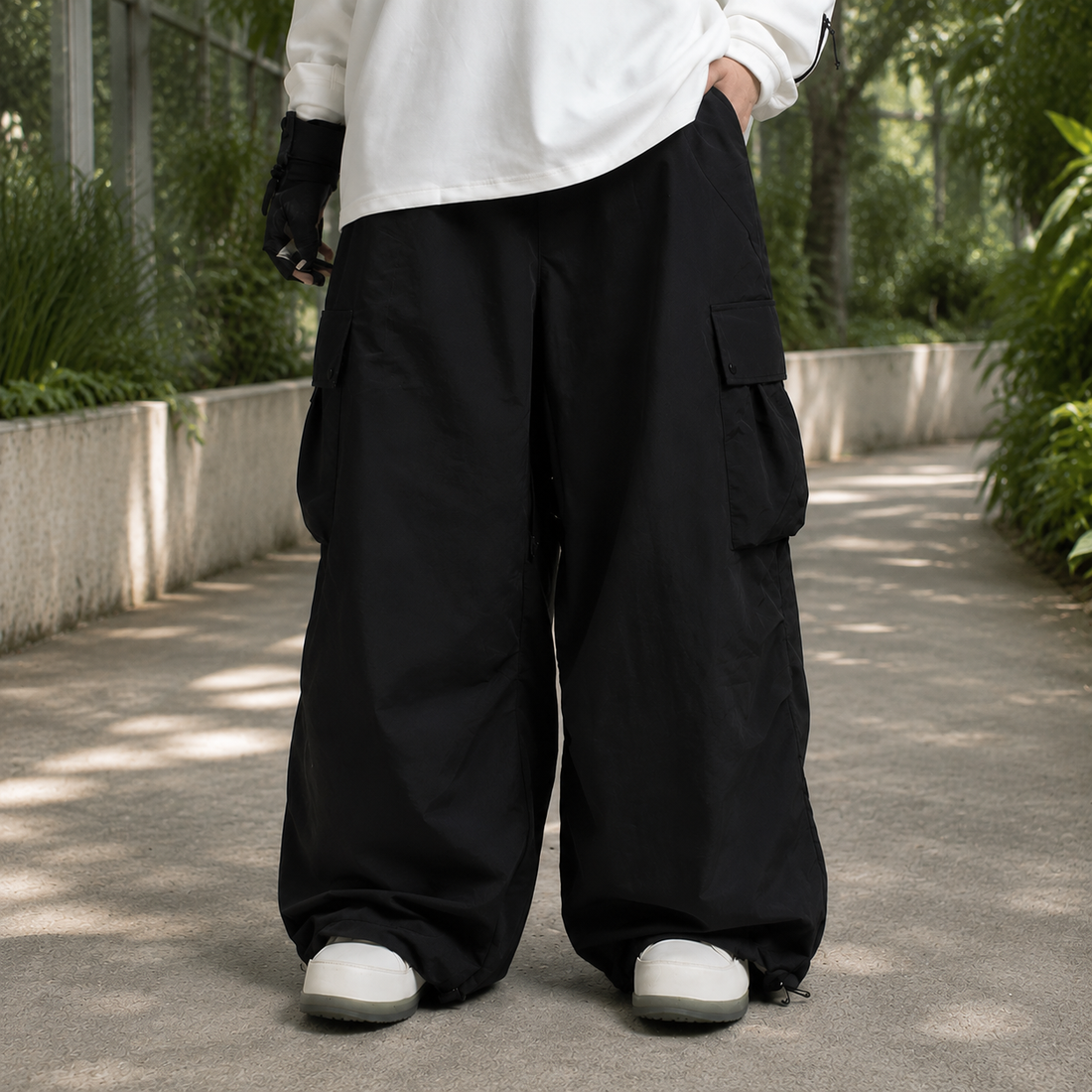 Damian Baggy Cargo Pants - Black
