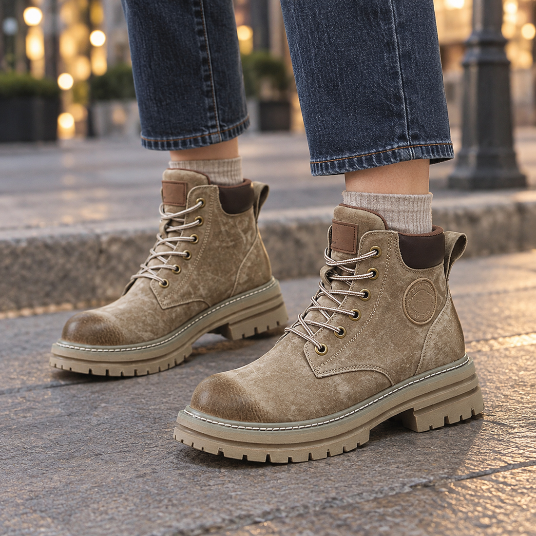 Aldobrandi Lug Sole Boots - Taupe