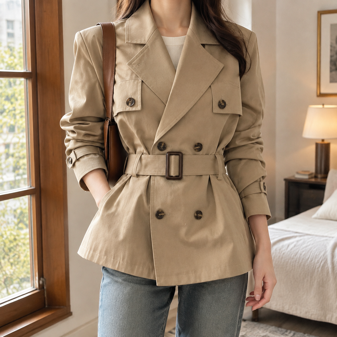 Jocasta Belted Jacket - Khaki