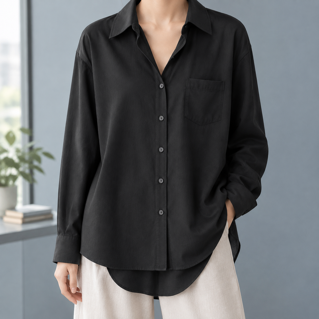 Ernestine Relaxed Blouse - Black