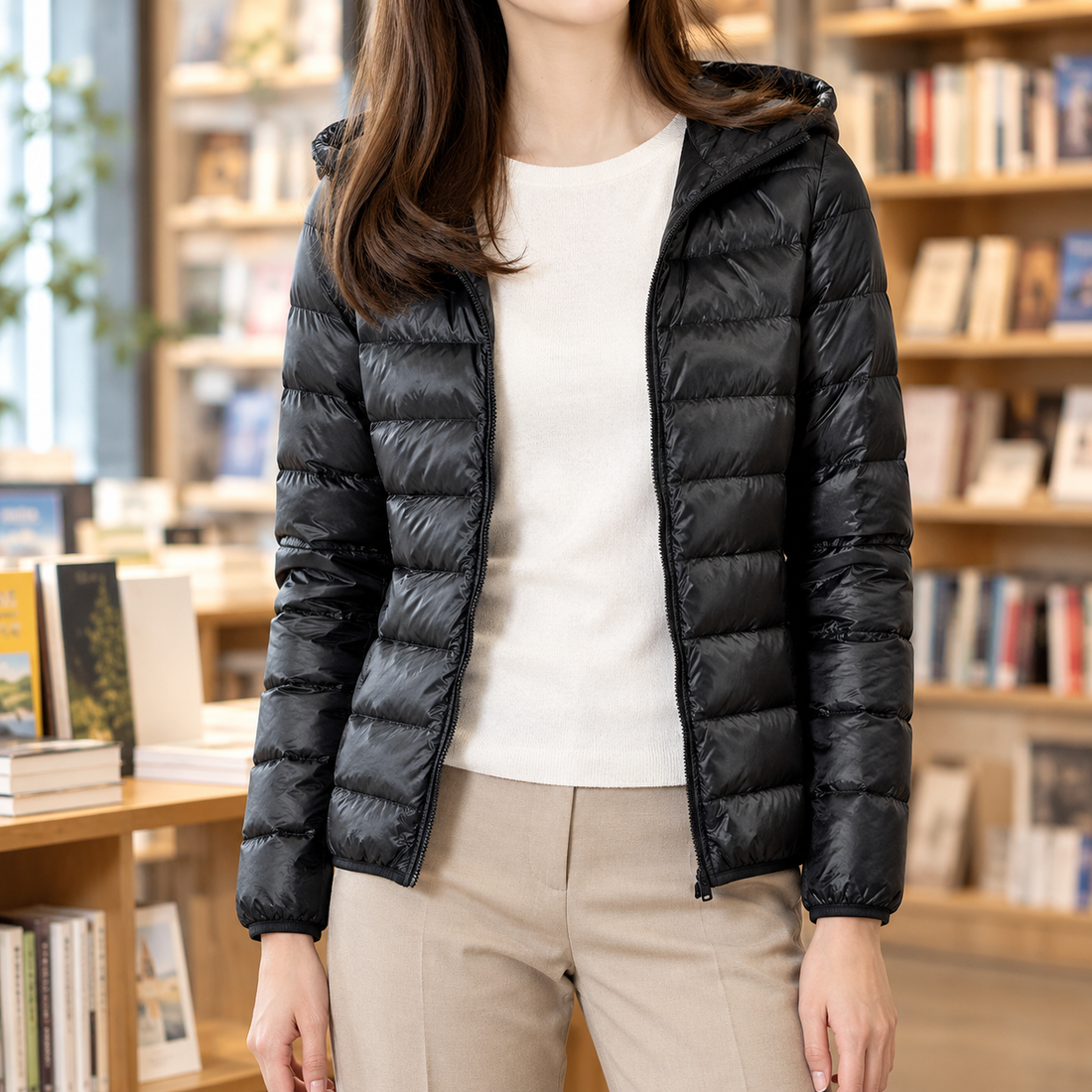 Thomasina Cashmere Puffer Jacket - Black