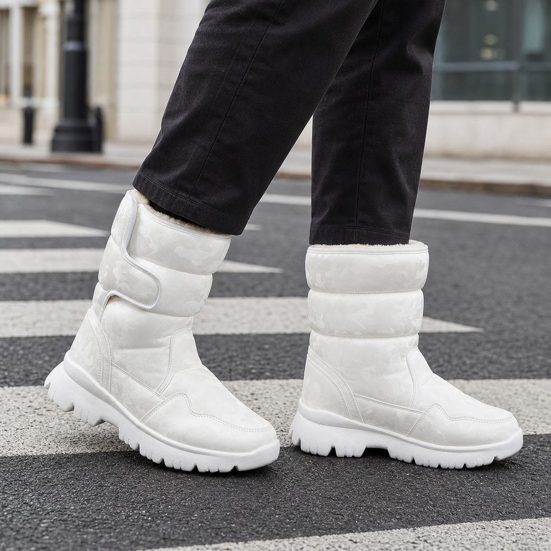 Anguissola Camouflage Snow Boots - Ivory White
