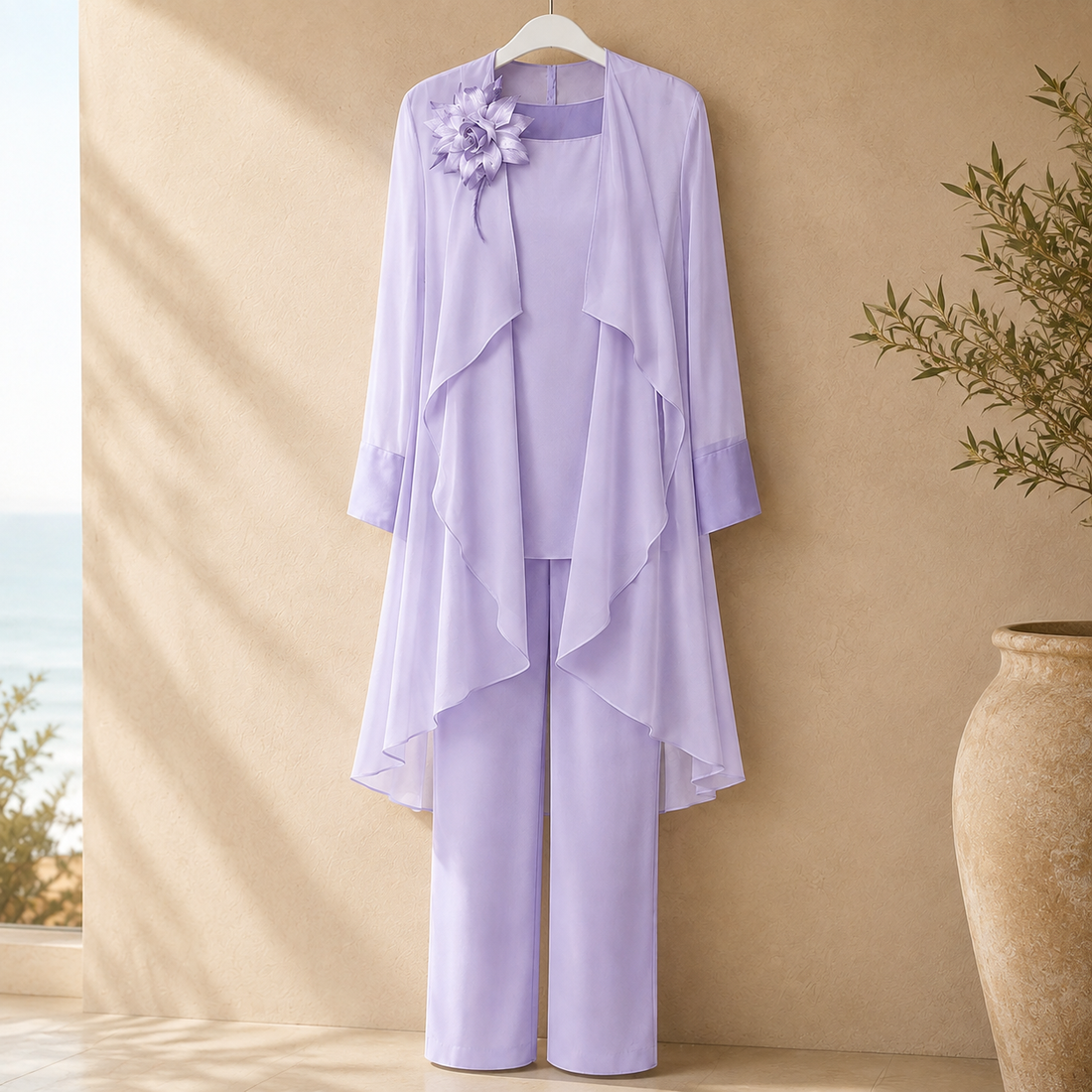 Mina-June Chiffon Pantsuit - Lilac