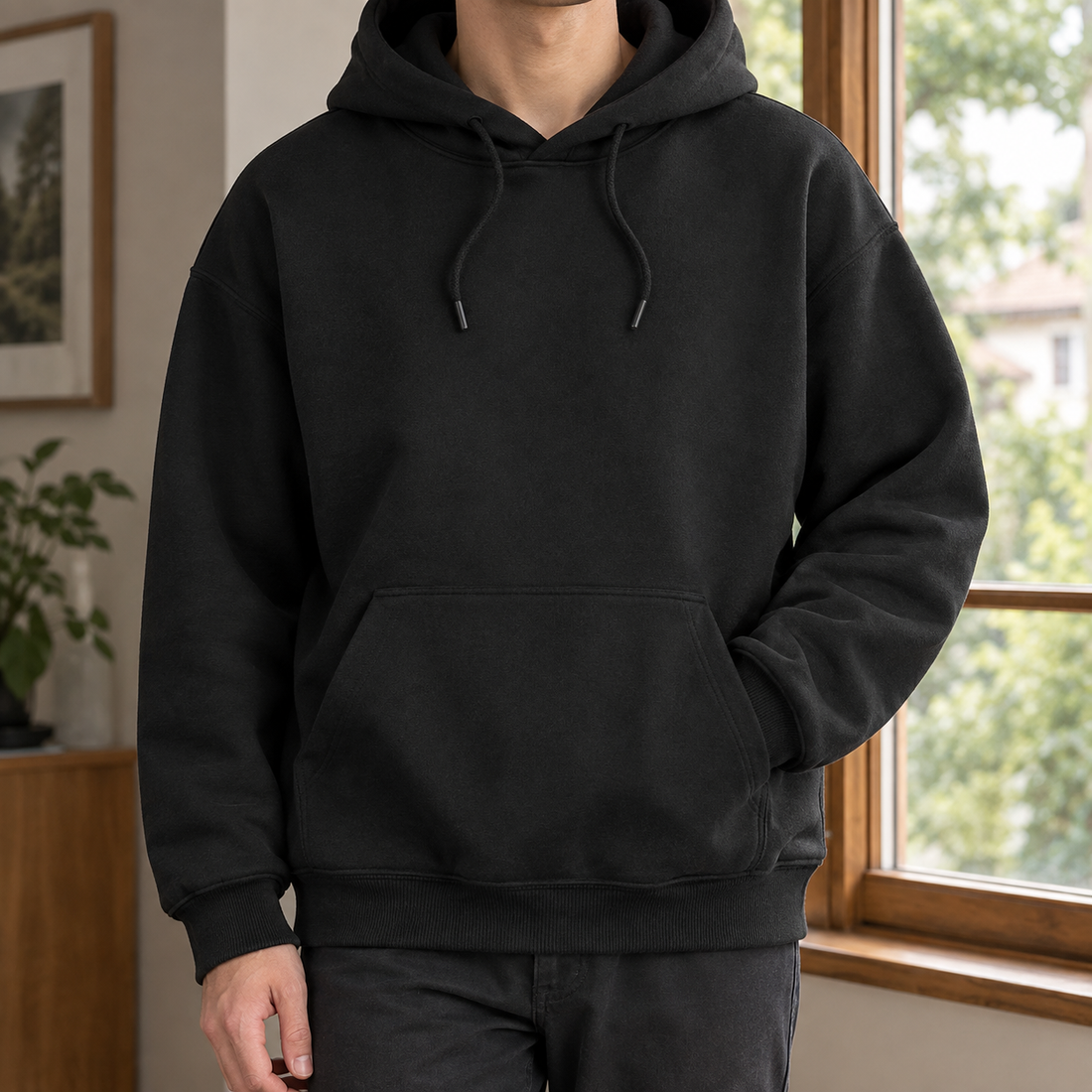 Damien Relaxed Hoodie - Black