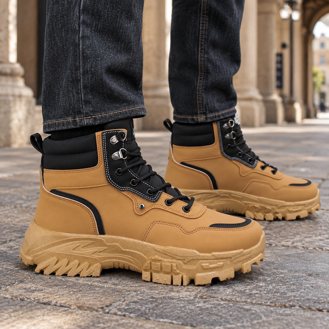 Bassano Chunky Boots - Khaki