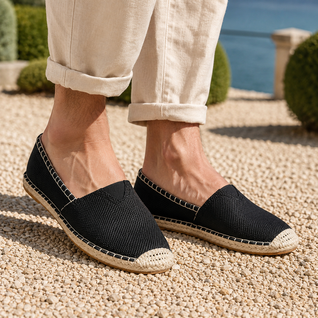 Santoro Slip-On Espadrilles - Black