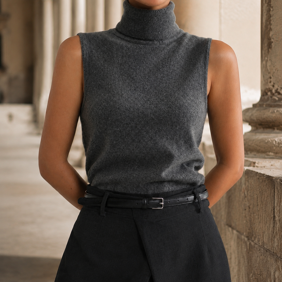 Sabine-Skye Turtleneck Sweater - Dark Gray