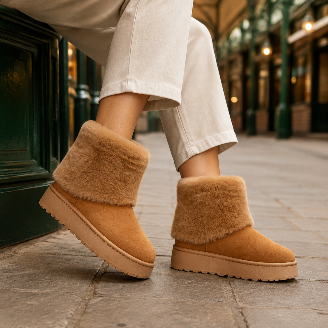 Taranto Platform Boots - Camel