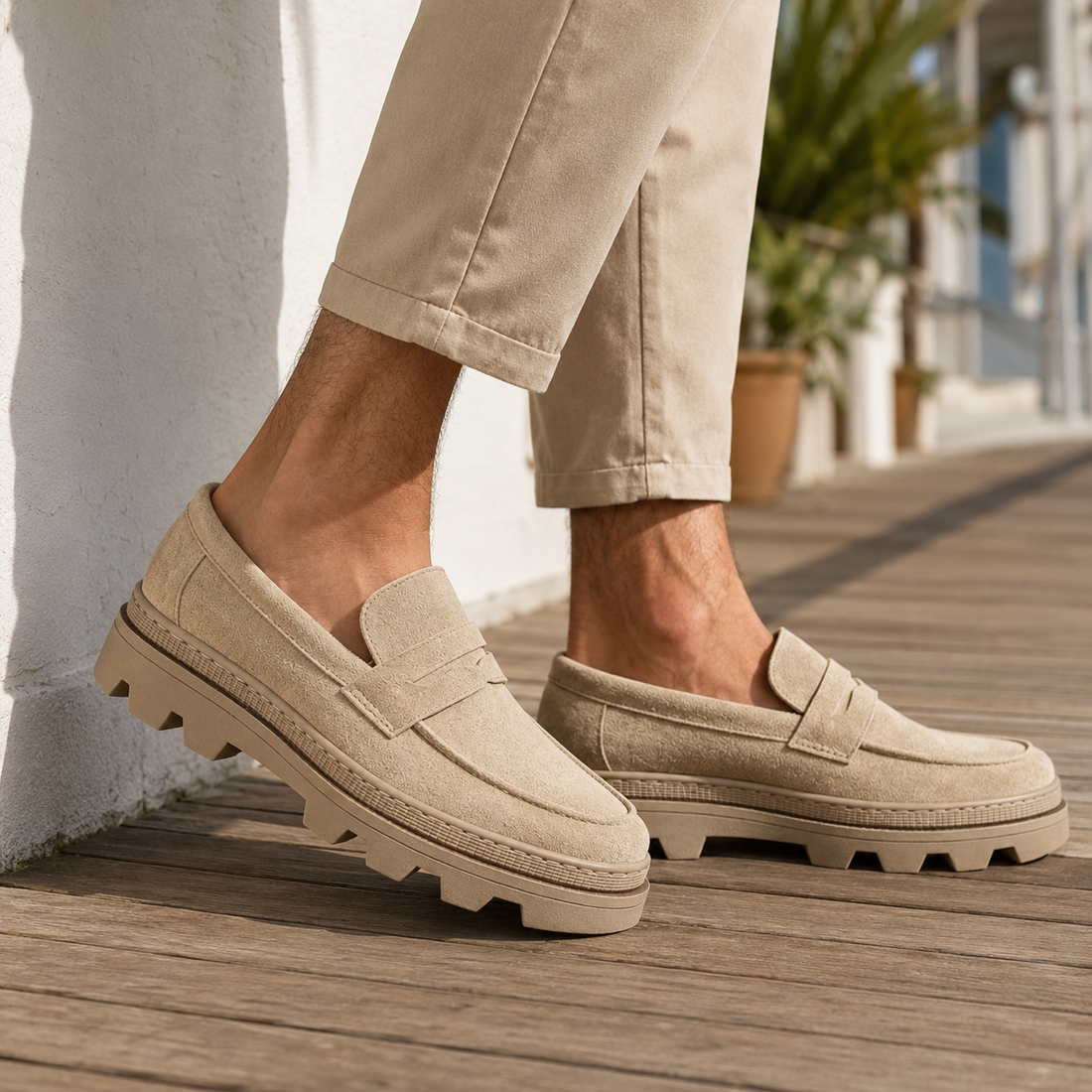 Bordoni Suede Loafers - Beige