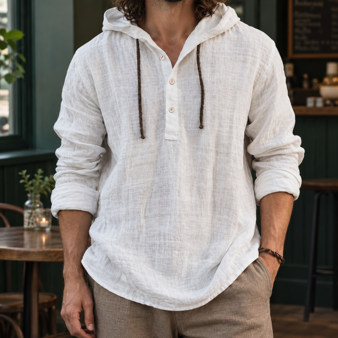 Gustave Hooded Hoodie - White