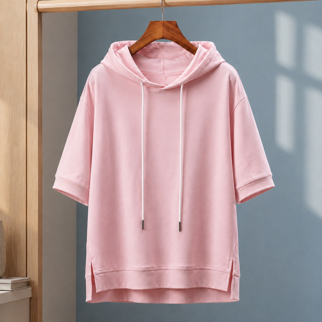 Nico Short Sleeve Hoodie - Pink