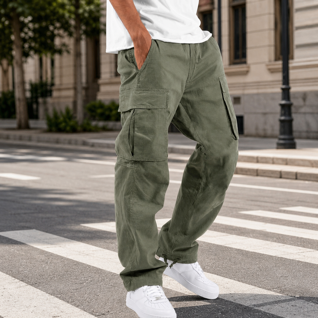 Percival Relaxed Cargo Pants - Green