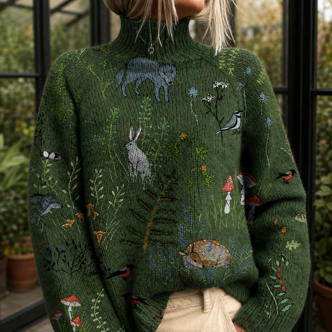 Leonie Turtleneck Sweater - Forest Green