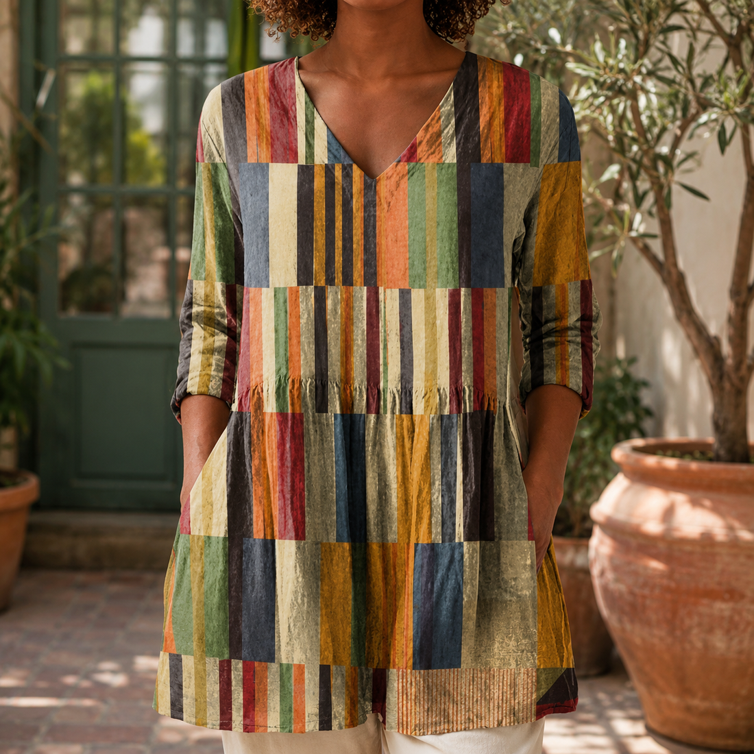 Bianca-Claire V-Neck Blouse - Multicolour