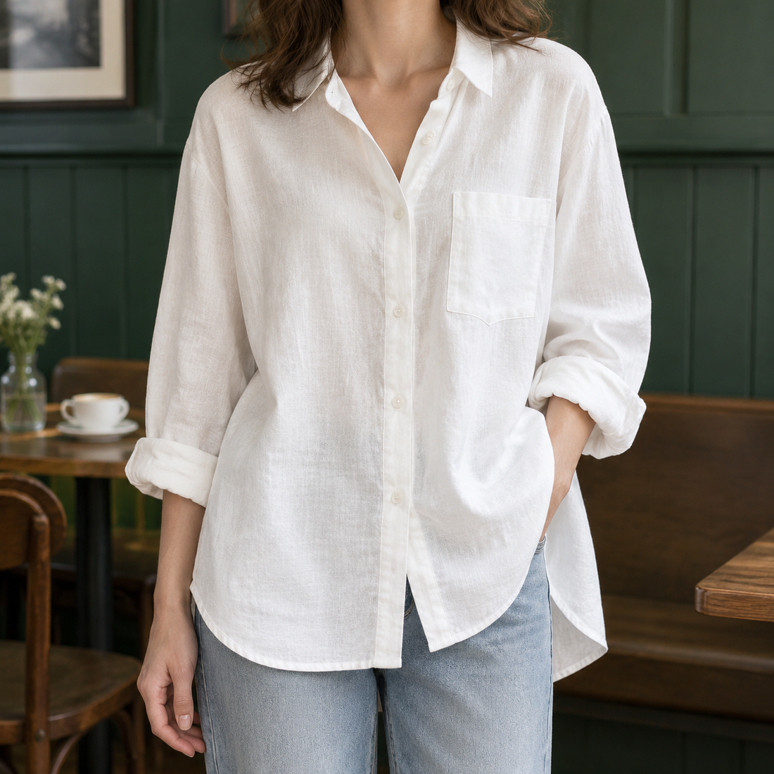 Veronique Relaxed Shirt - Ivory White
