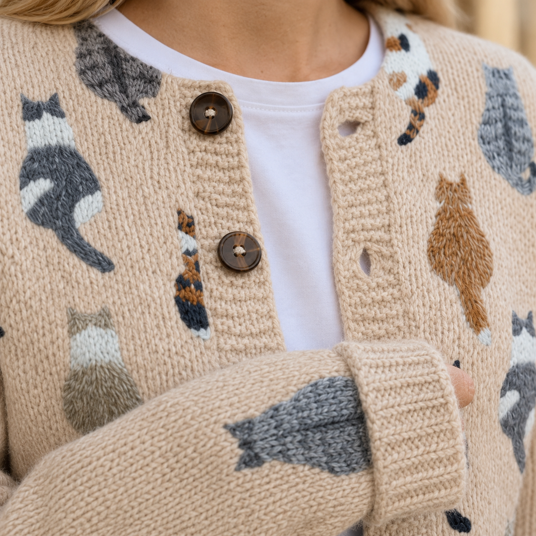 Talia-Lane Cat Print Sweater - Lead Product Detail