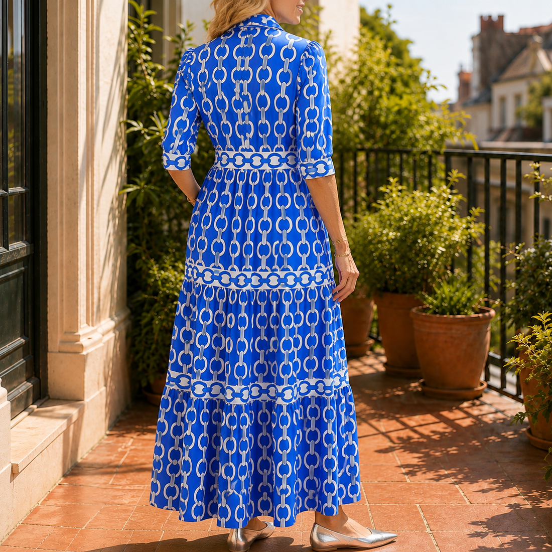 Thalia Tiered Maxi Dress - Lead Alternate View