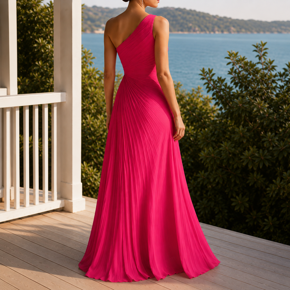 Estelle One-Shoulder Dress - Lead Alternate View