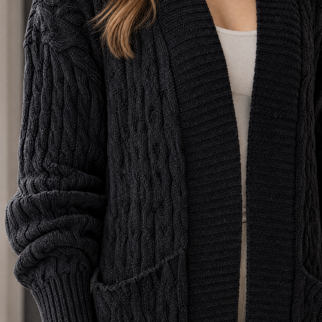 Naomi-Hope Cable Knit Cardigan - Lead Product Detail