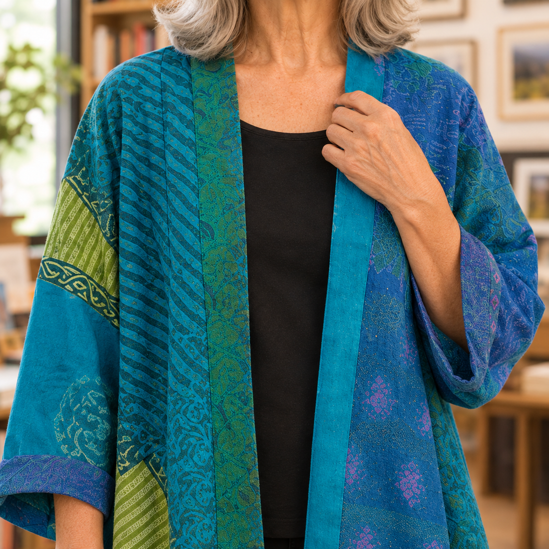 Marlene-Jane Patchwork Cardigan - Lead Product Detail