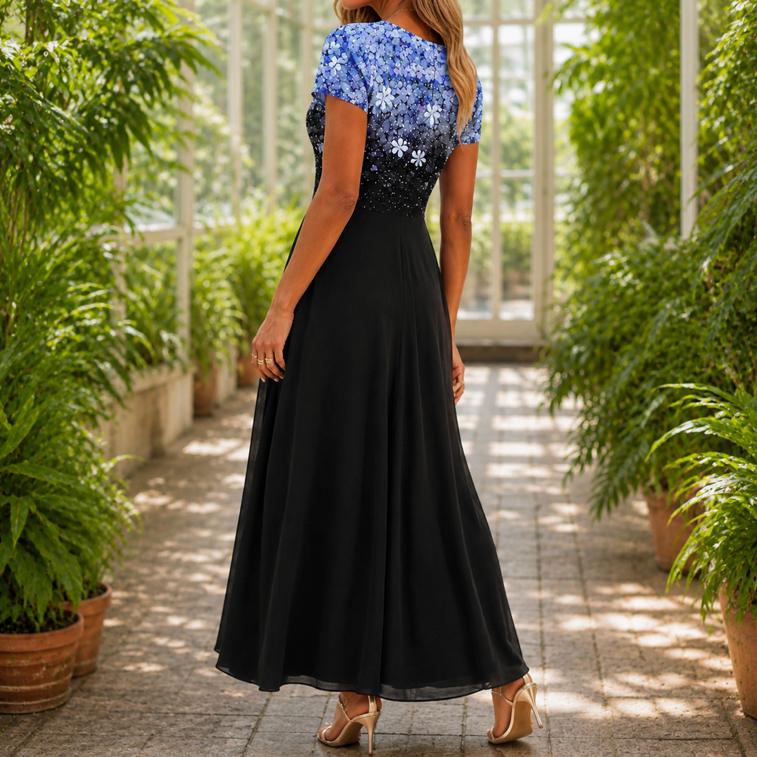 Lydia Printed Maxi Dress - Lead Alternate View