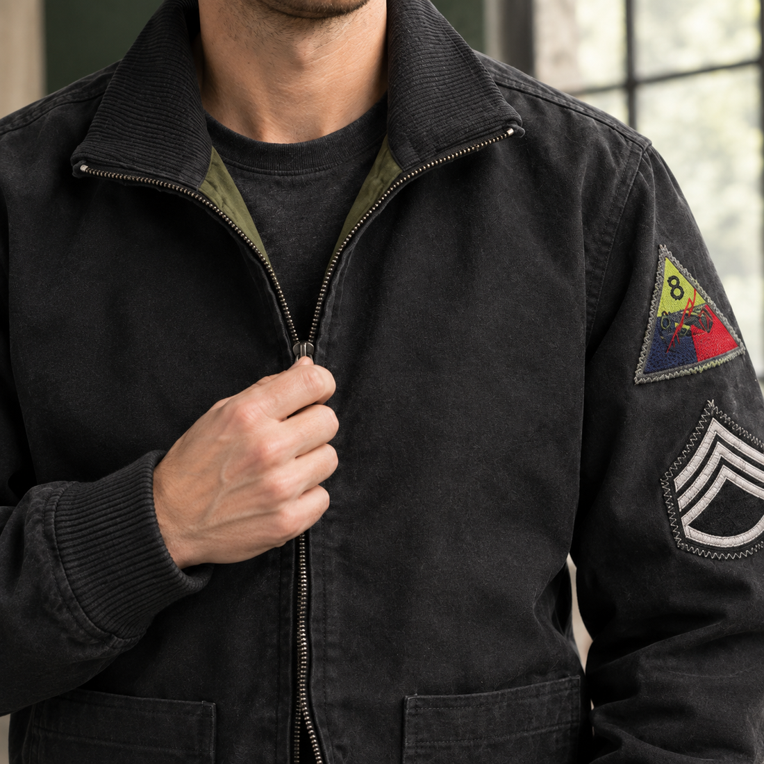 Hendrik Military Jacket - Lead Product Detail