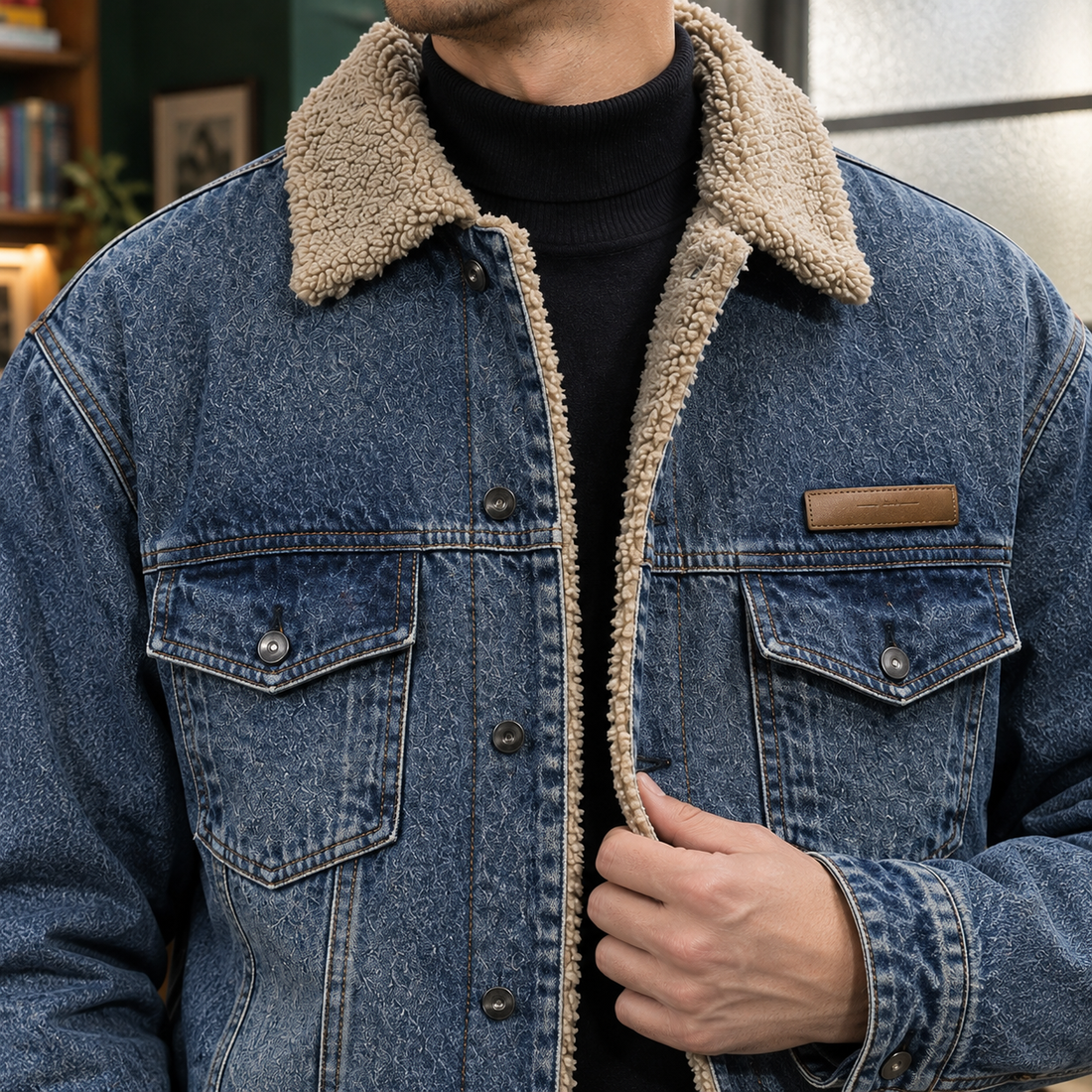 Ronan-Flynn Sherpa Collar Jacket - Lead Product Detail