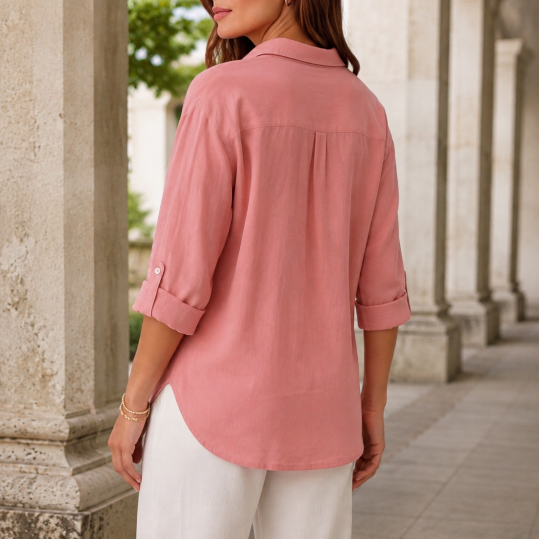 Gabriella Linen Shirt - Lead Alternate View