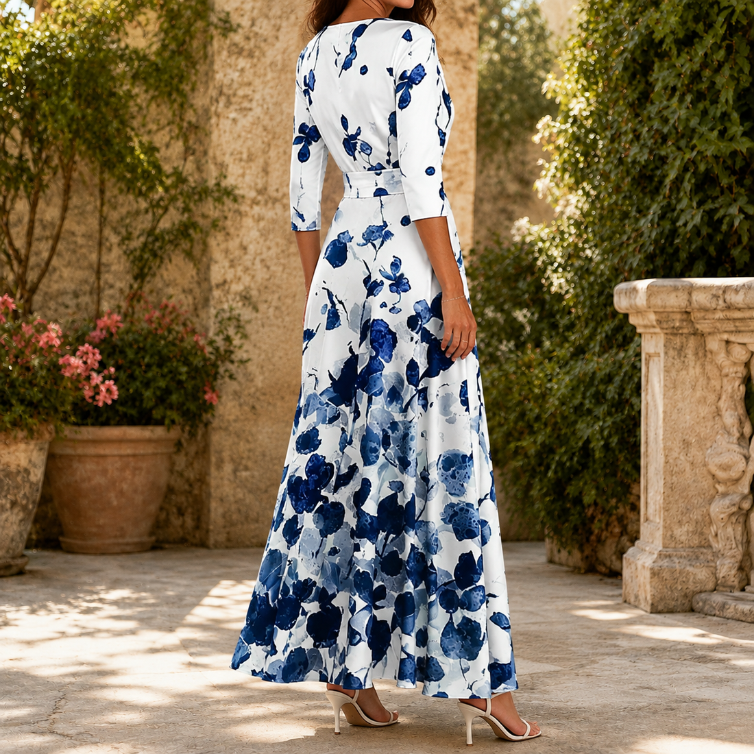 Adriana Wrap Maxi Dress - Lead Alternate View