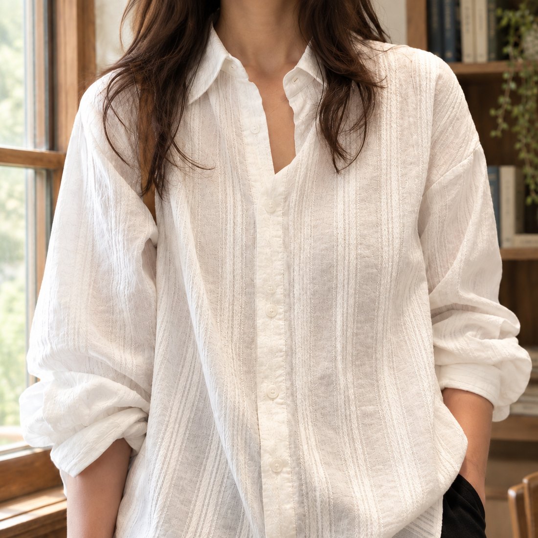 Mathilde Jacquard Shirt - Lead Product Detail
