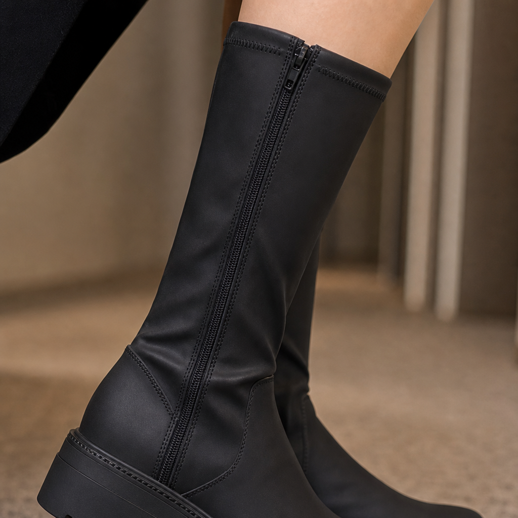 Udine Platform Boots - Lead Product Detail