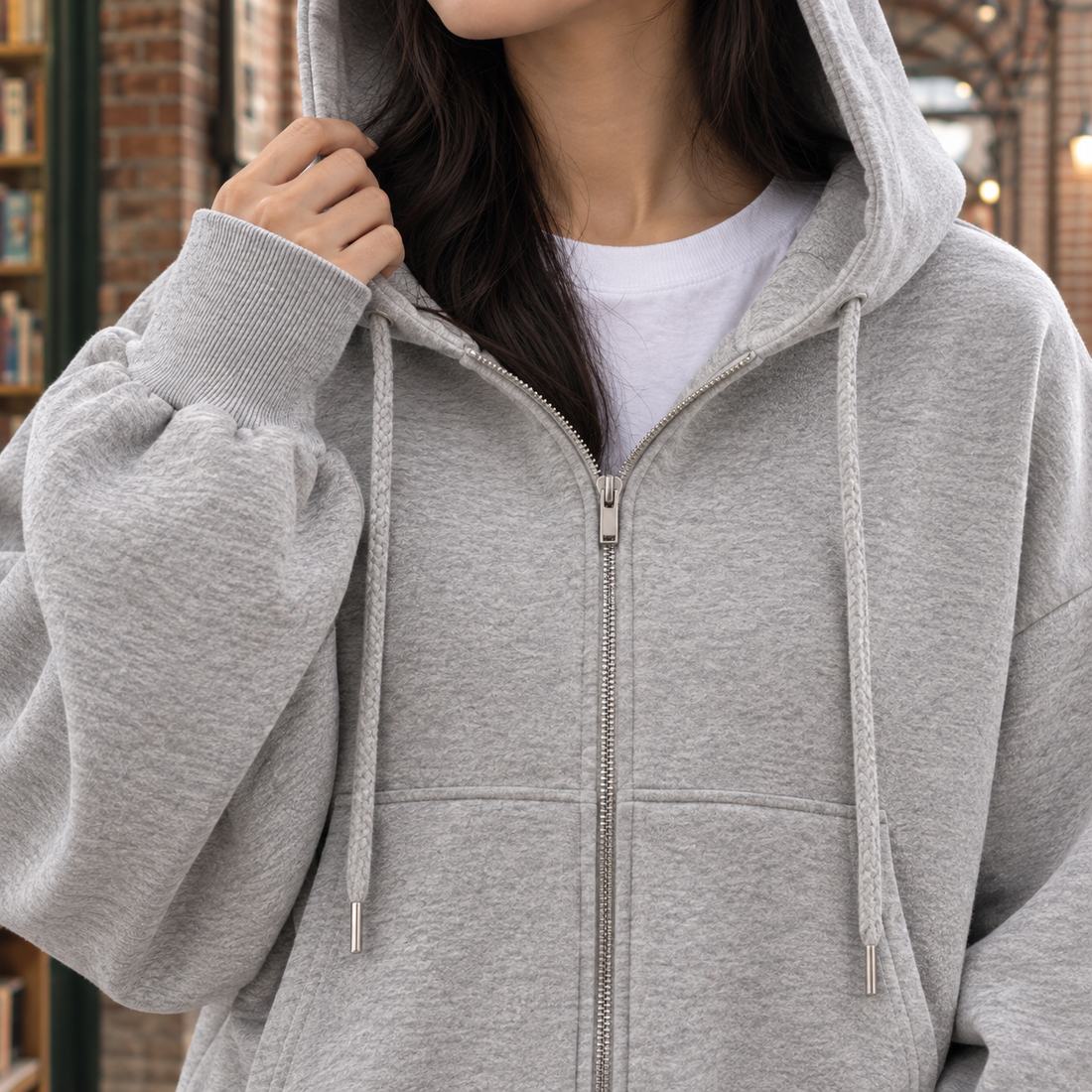 Maylis Cropped Hoodie - Lead Product Detail