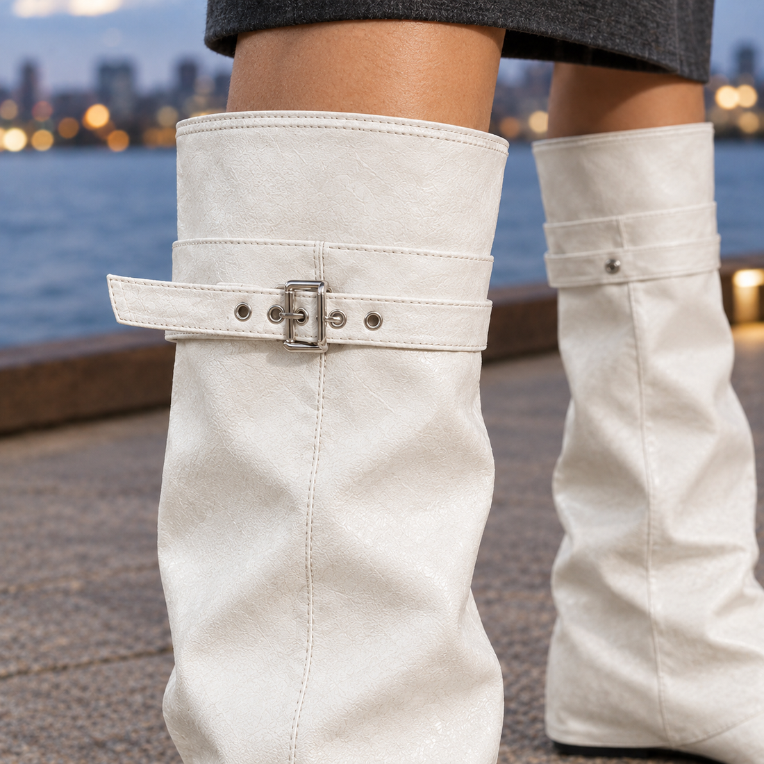 Positano Buckle Boots - Lead Product Detail