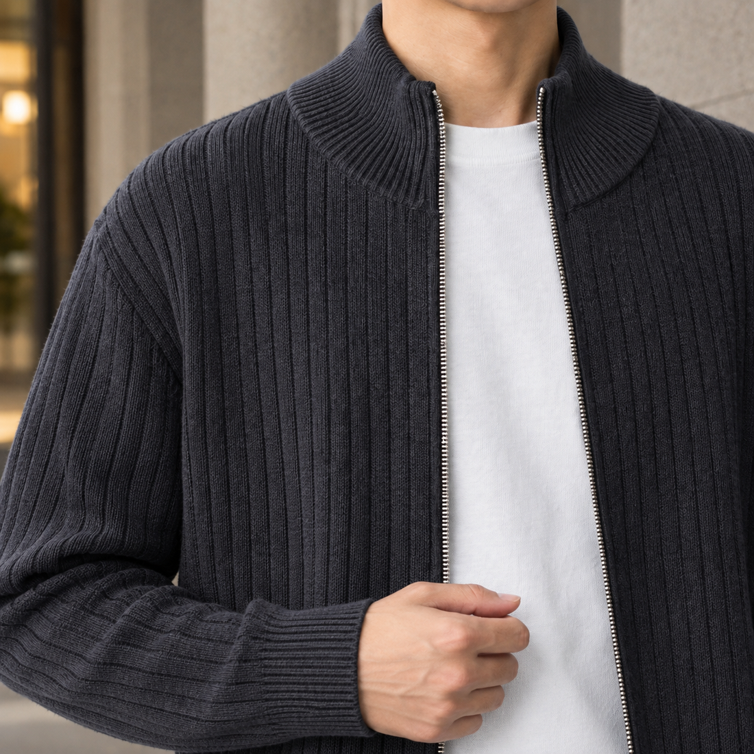 Jonathan-Jude Ribbed Jacket - Lead Product Detail